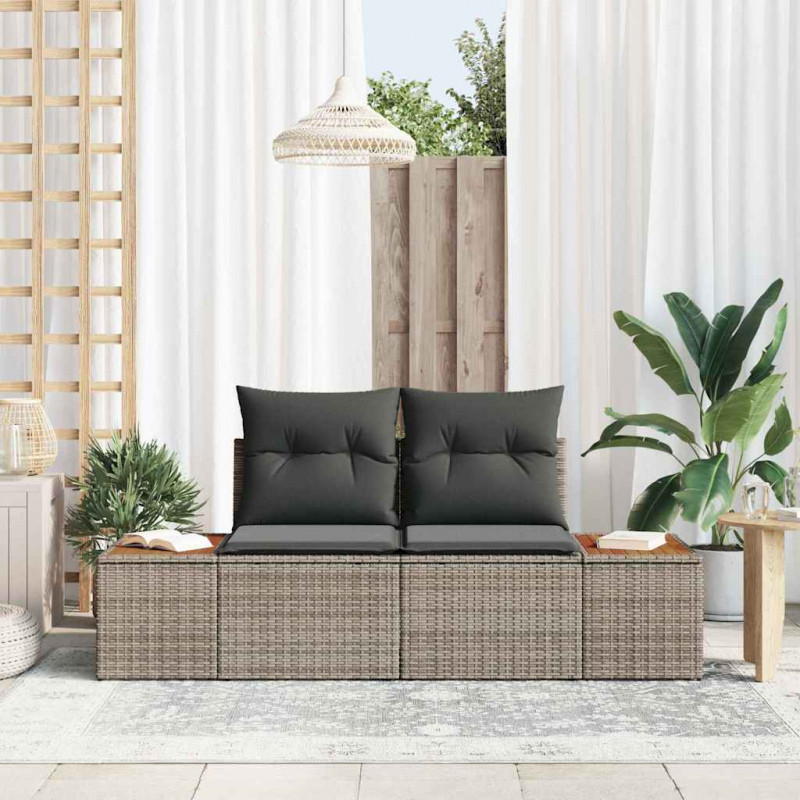 Sofa Ogrodowa Szary 184 x 62 x 85cm polirattan