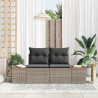 Sofa Ogrodowa Szary 184 x 62 x 85cm polirattan