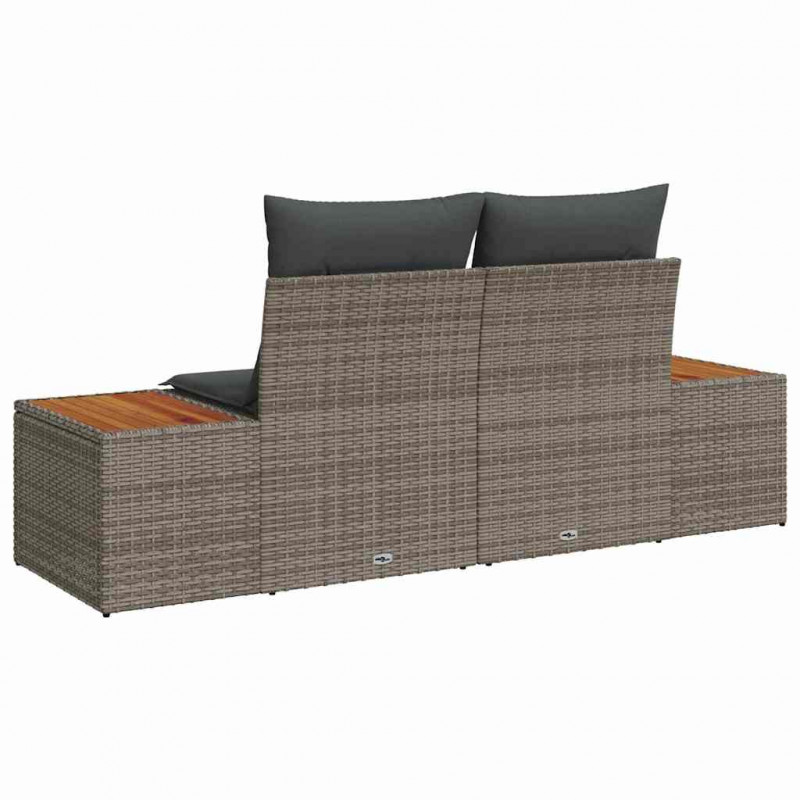 Sofa Ogrodowa Szary 184 x 62 x 85cm polirattan