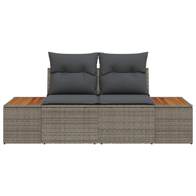 Sofa Ogrodowa Szary 184 x 62 x 85cm polirattan