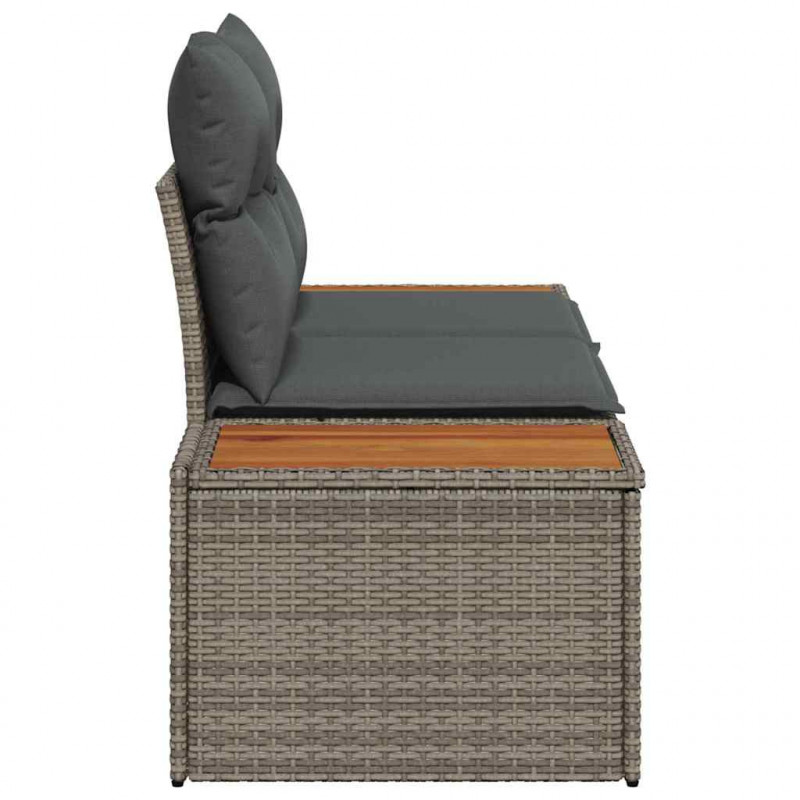 Sofa Ogrodowa Szary 184 x 62 x 85cm polirattan