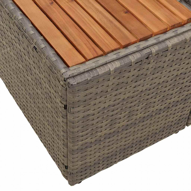 Sofa Ogrodowa Szary 184 x 62 x 85cm polirattan