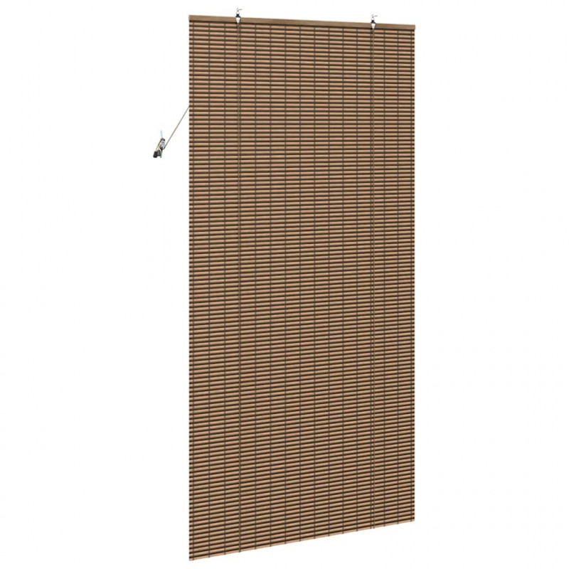 Roleta z zasłonami Brązowy 110 x 220 cm Bambus