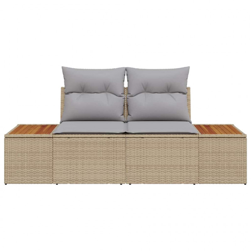 Sofa Ogrodowa Beżowy 184 x 62 x 85cm polirattan