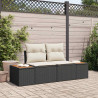 Sofa Ogrodowa Czarny 184 x 62 x 85cm polirattan