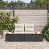 Sofa Ogrodowa Czarny 184 x 62 x 85cm polirattan