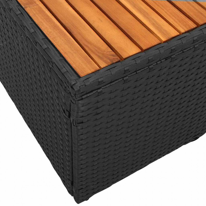 Sofa Ogrodowa Czarny 184 x 62 x 85cm polirattan