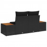 Sofa Ogrodowa Czarny 184 x 62 x 85cm polirattan