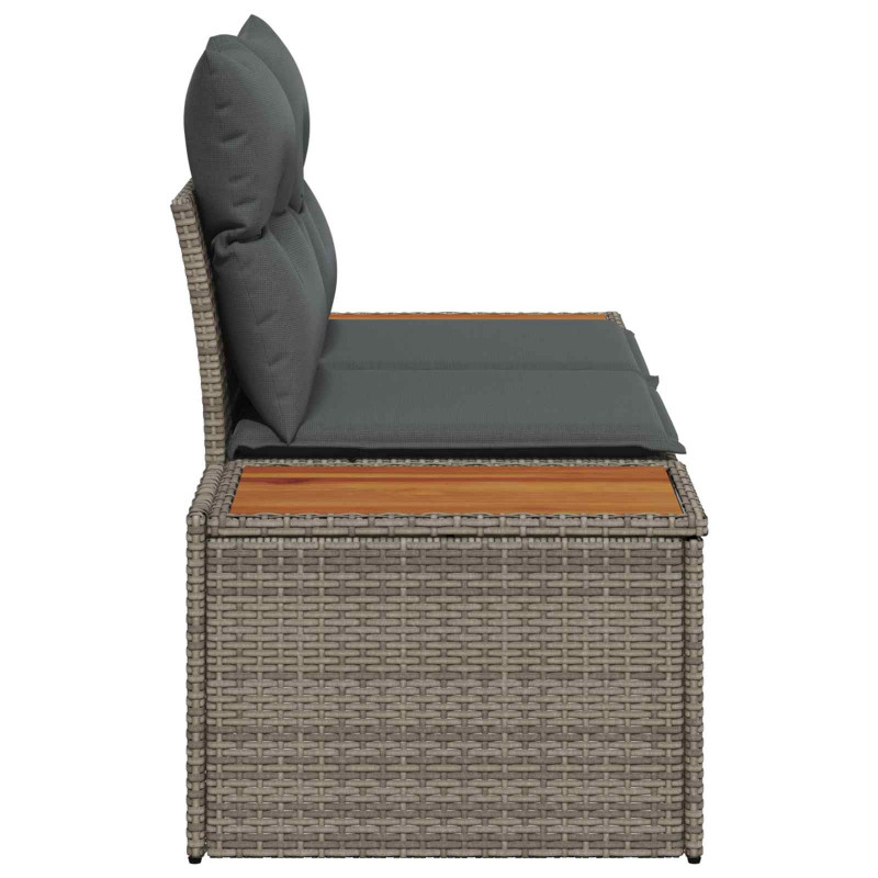 Sofa Ogrodowa Szary 184 x 62 x 85cm polirattan