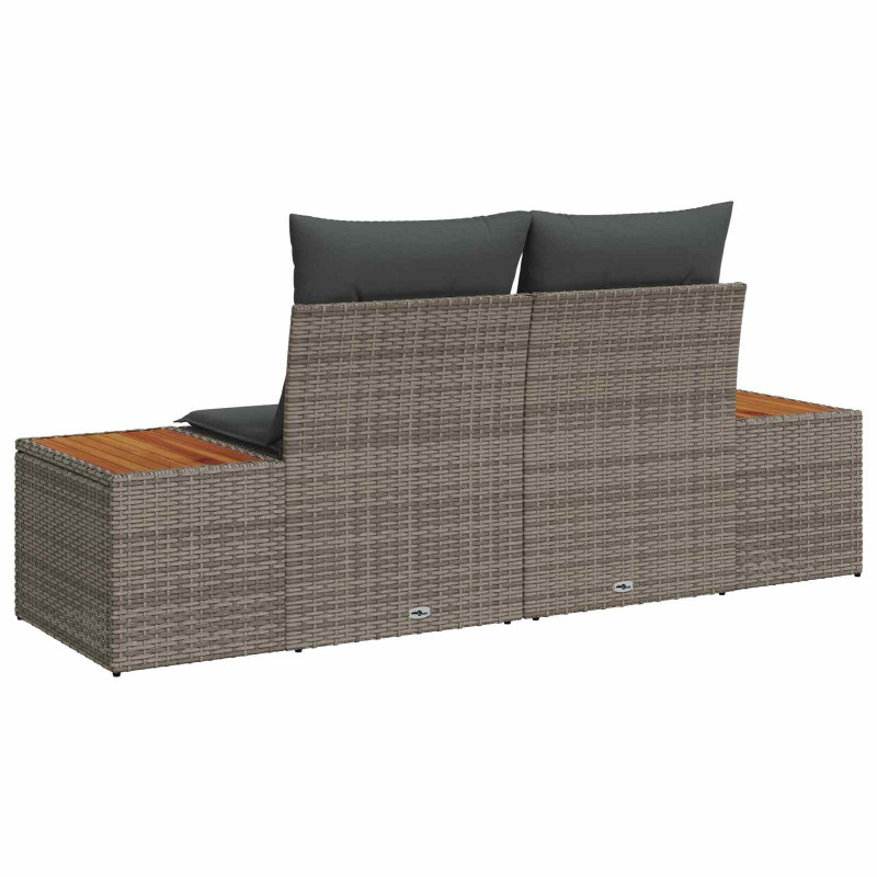 Sofa Ogrodowa Szary 184 x 62 x 85cm polirattan
