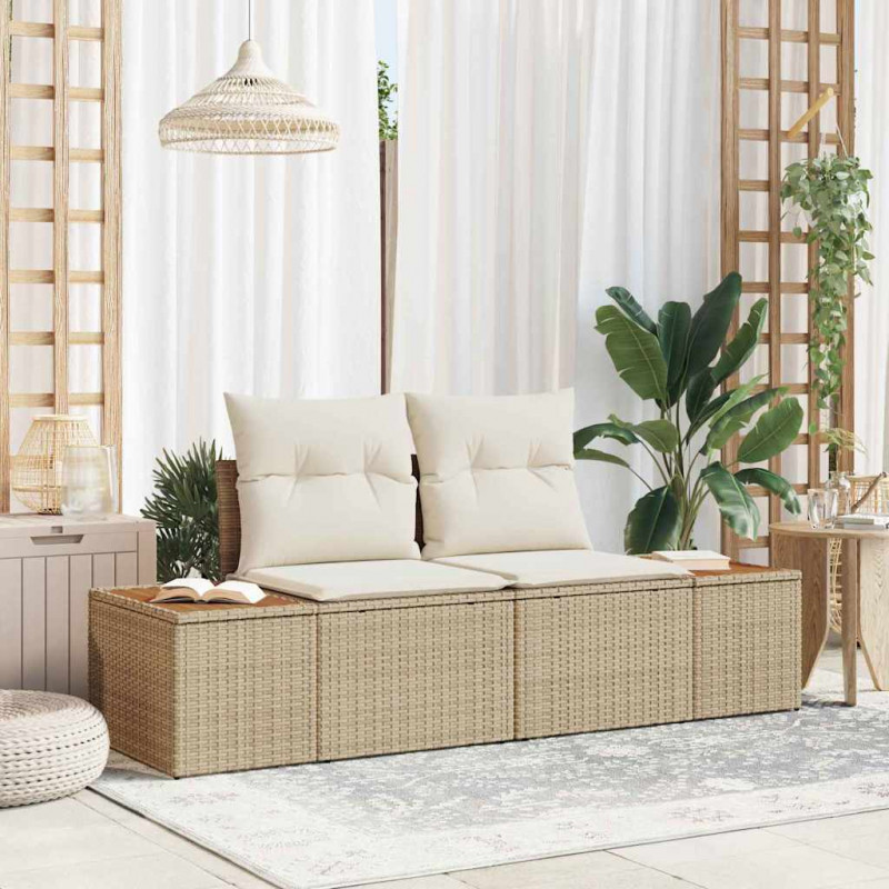 Sofa Ogrodowa Beżowy 184 x 62 x 85cm polirattan