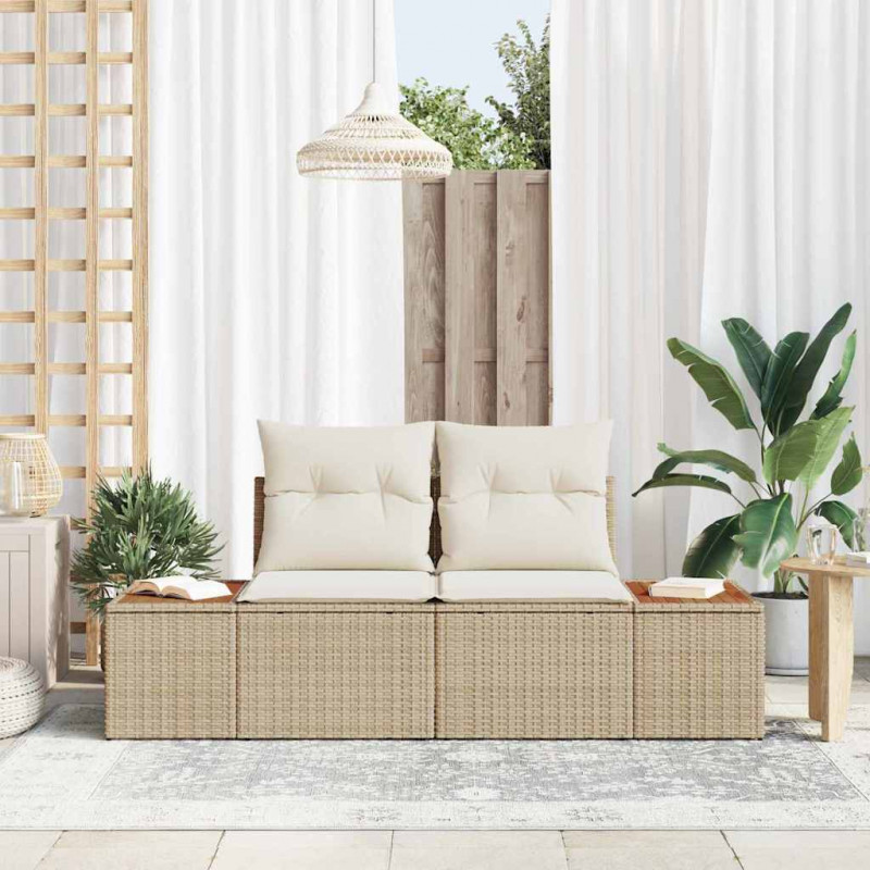 Sofa Ogrodowa Beżowy 184 x 62 x 85cm polirattan
