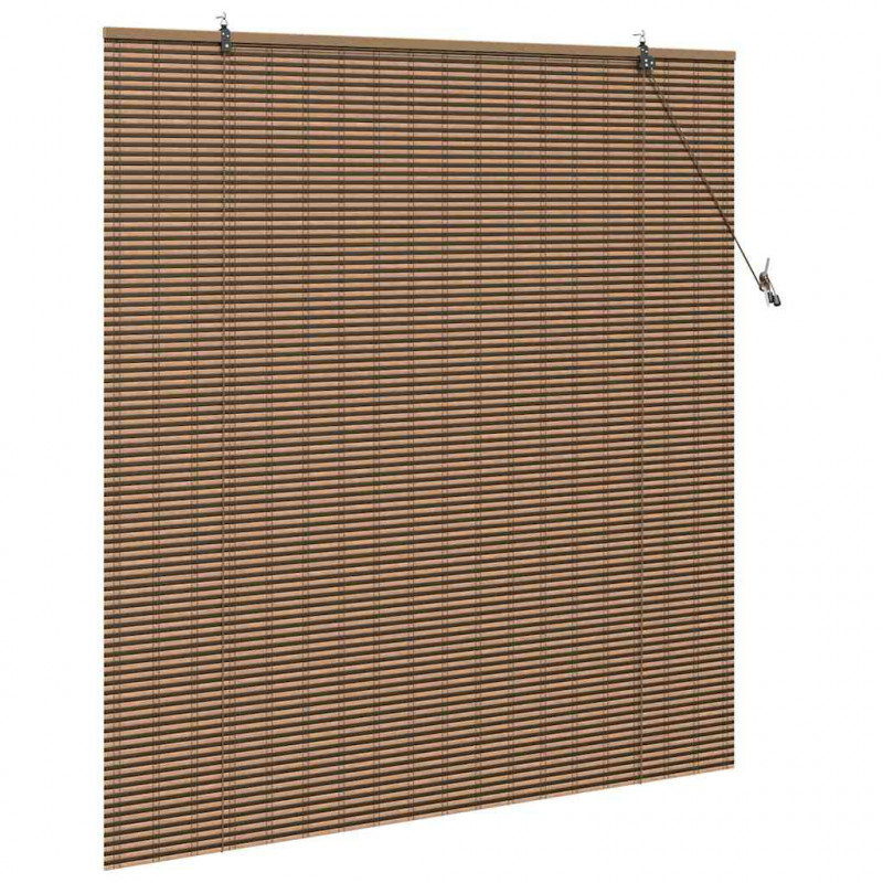 Roleta z zasłonami Brązowy 140 x 160 cm Bambus