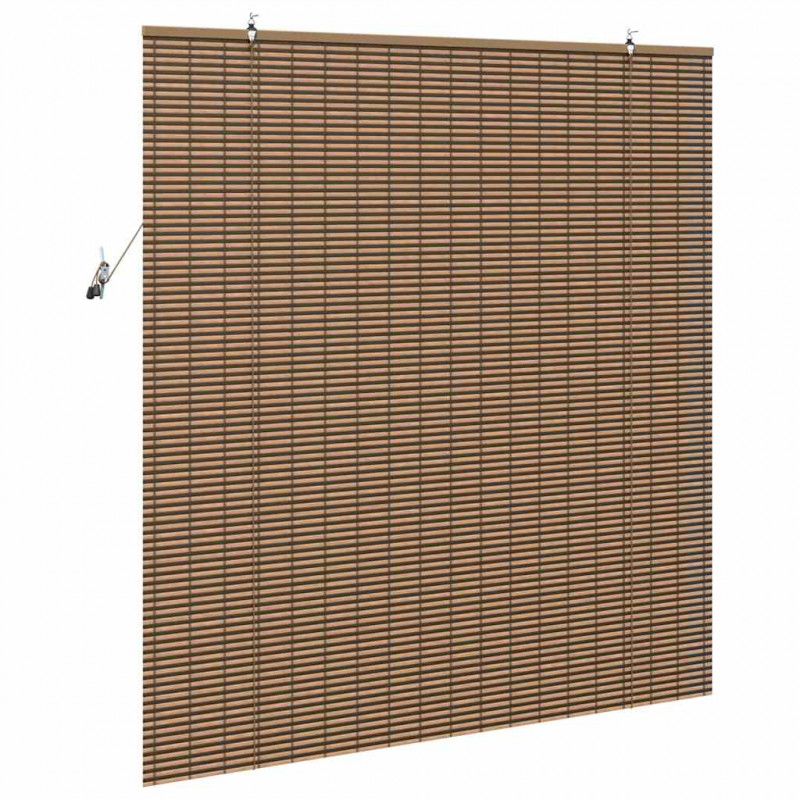 Roleta z zasłonami Brązowy 140 x 160 cm Bambus