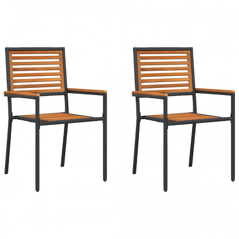 Zestaw krzeseł ogrodowych 2 pcs Brązowy i czarny