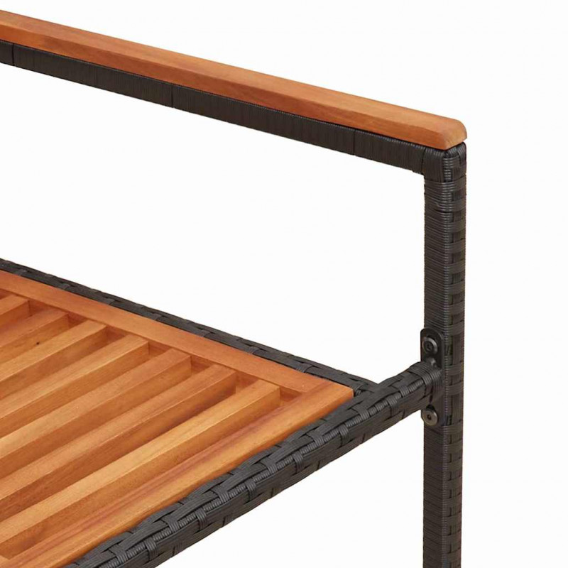 Zestaw krzeseł ogrodowych 2 pcs Brązowy i czarny