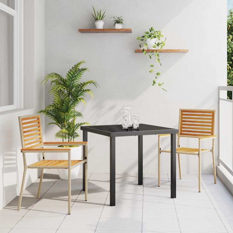 Zestaw krzeseł ogrodowych 2 pcs Brązowy i beżowy