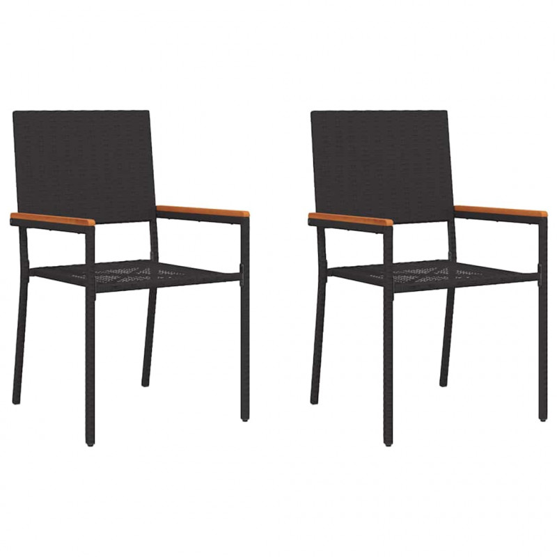 Zestaw krzeseł ogrodowych 2 pcs Czarny i Brązowy