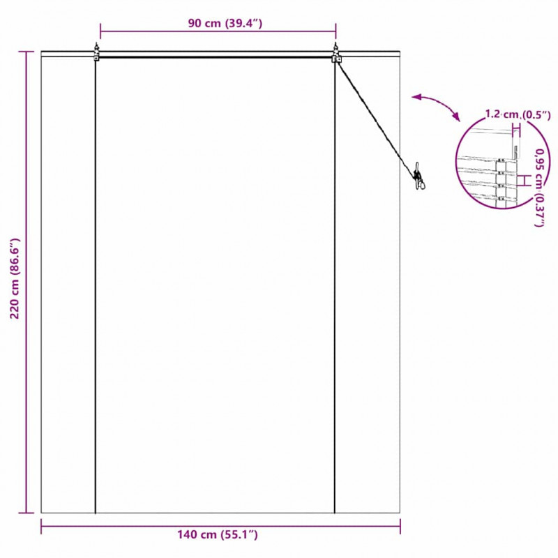Roleta z zasłonami Brązowy 140 x 220 cm Bambus