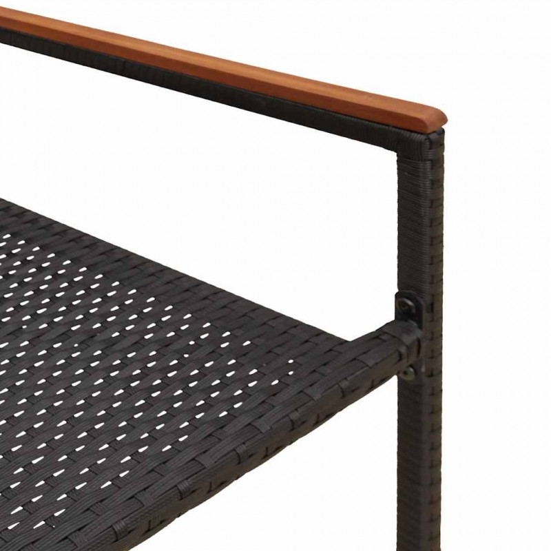 Zestaw krzeseł ogrodowych 2 pcs Czarny i Brązowy