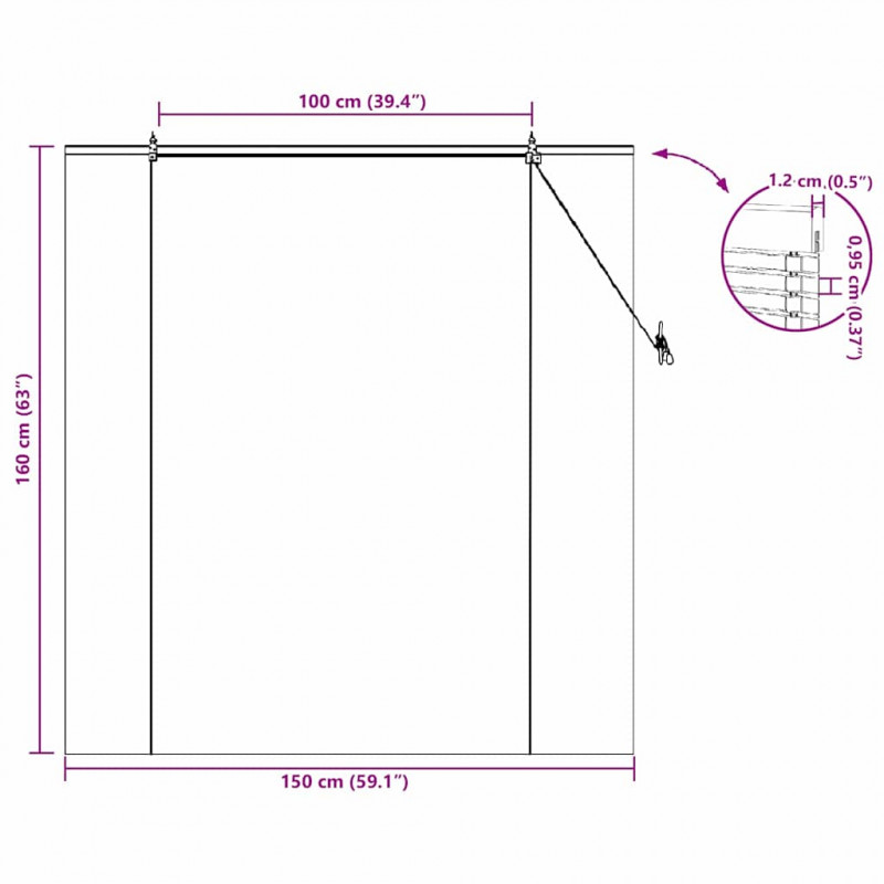 Roleta z zasłonami Brązowy 150 x 160 cm Bambus