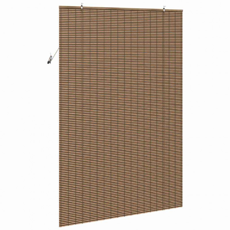 Roleta z zasłonami Brązowy 150 x 220 cm Bambus