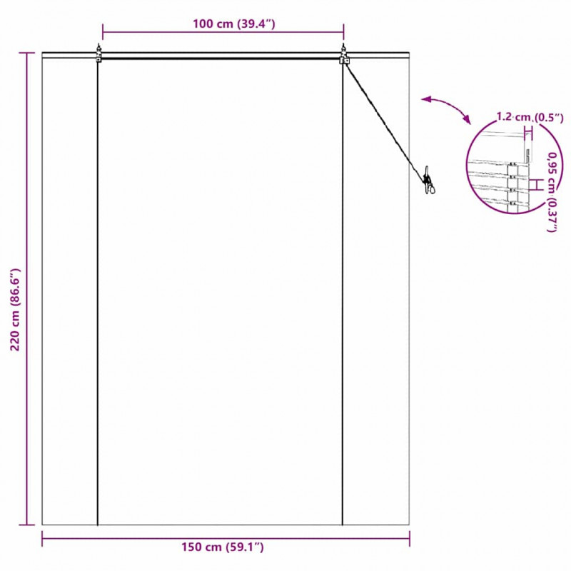 Roleta z zasłonami Brązowy 150 x 220 cm Bambus