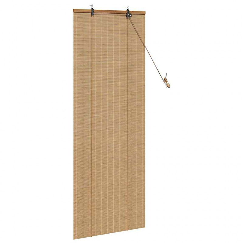 Roleta z zasłonami Brązowy 60 x 160 cm Bambus