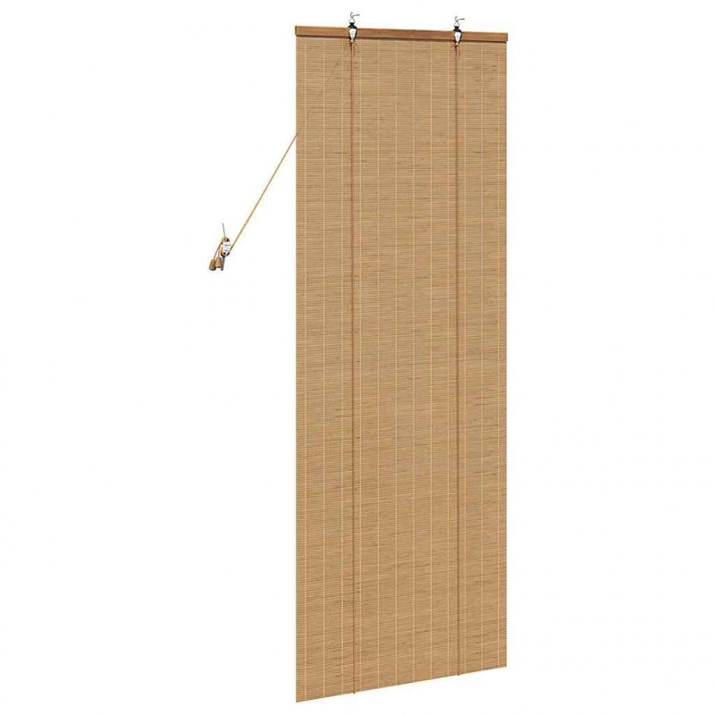 Roleta z zasłonami Brązowy 60 x 160 cm Bambus