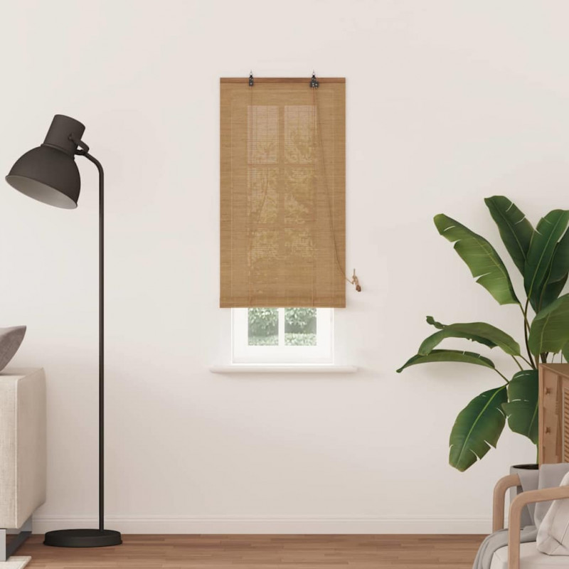 Roleta z zasłonami Brązowy 60 x 220 cm Bambus