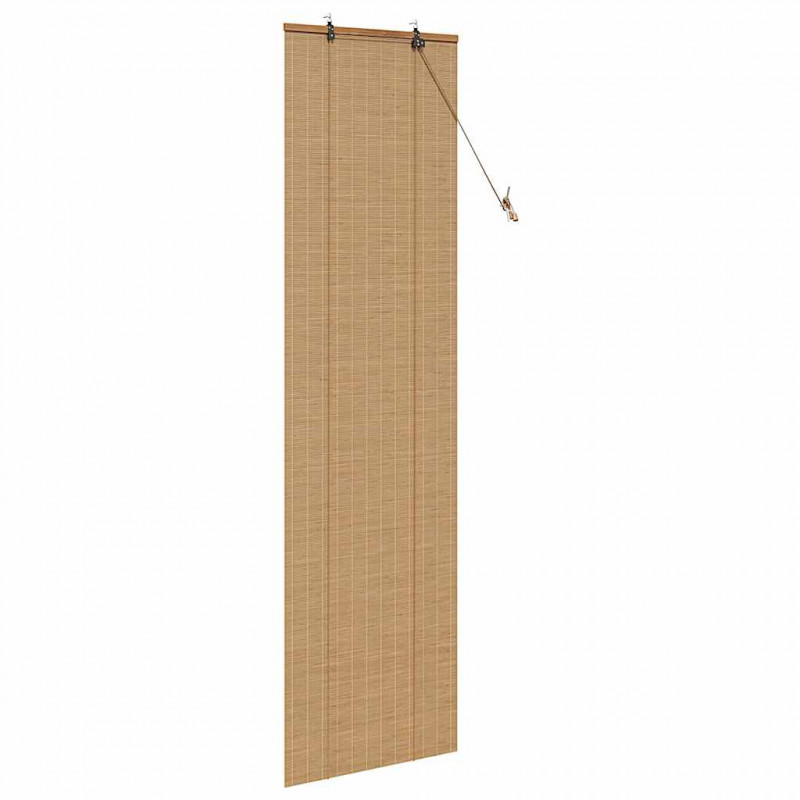Roleta z zasłonami Brązowy 60 x 220 cm Bambus