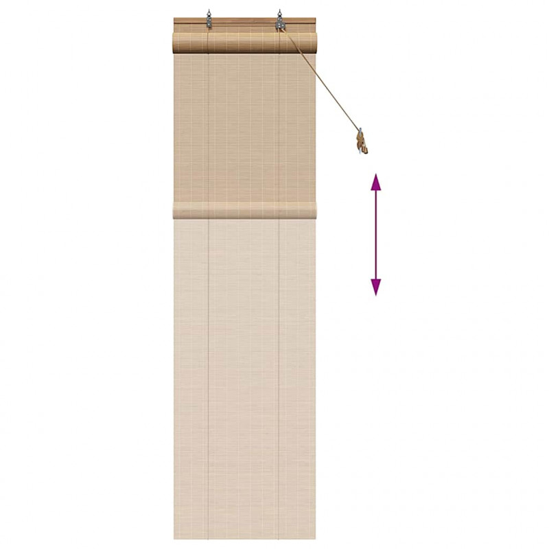 Roleta z zasłonami Brązowy 60 x 220 cm Bambus