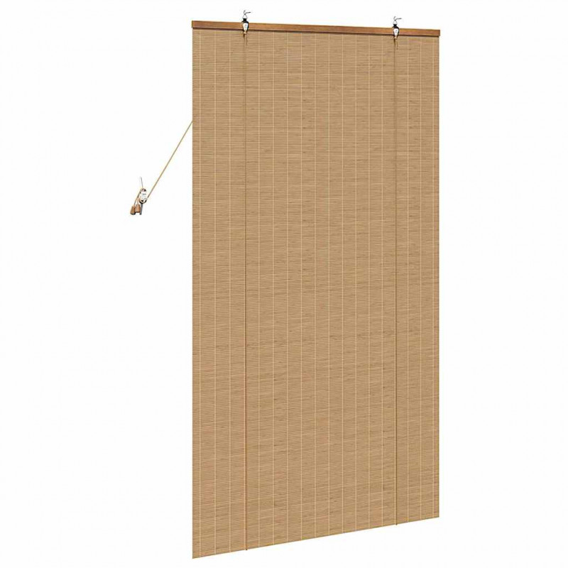 Roleta z zasłonami Brązowy 80 x 160 cm Bambus