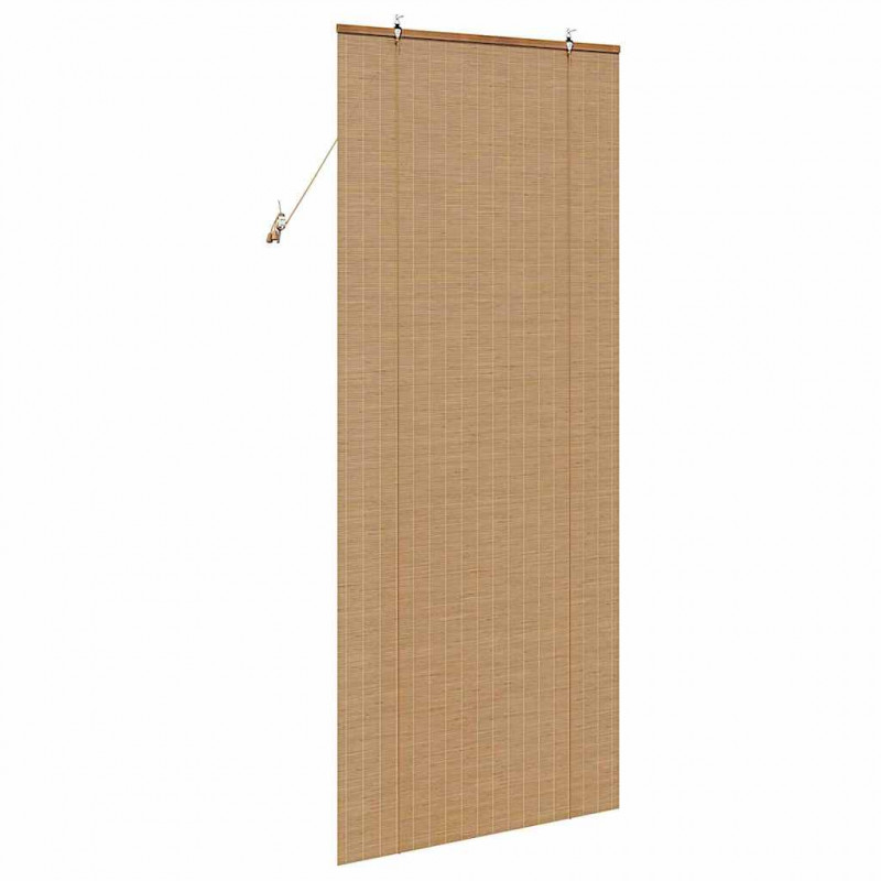 Roleta z zasłonami Brązowy 80 x 220 cm Bambus