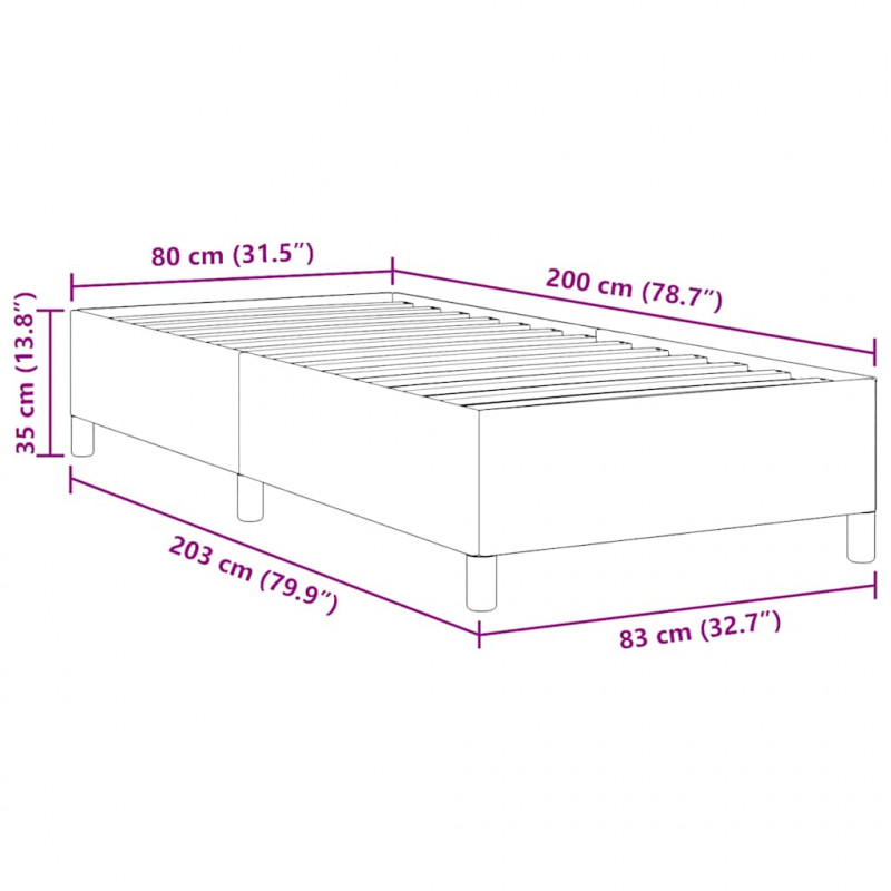 Łóżko sprężynowe Niebieski 80 x 200 cm Tkanina sztruksowa