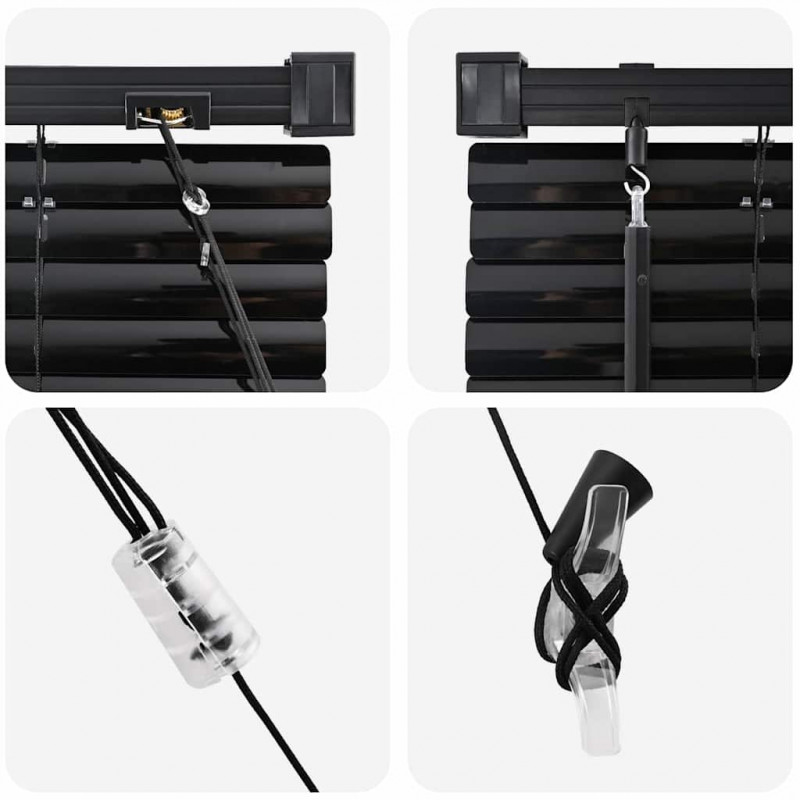 Żaluzje weneckie Czarny 220 x 145 cm Aluminium