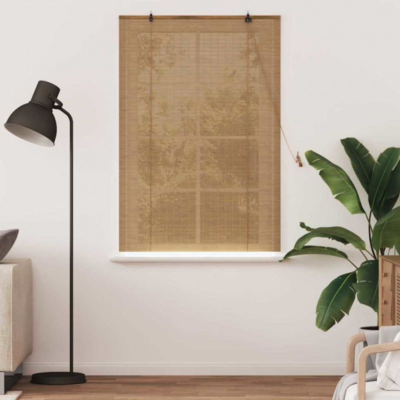 Roleta z zasłonami Brązowy 100 x 160 cm Bambus
