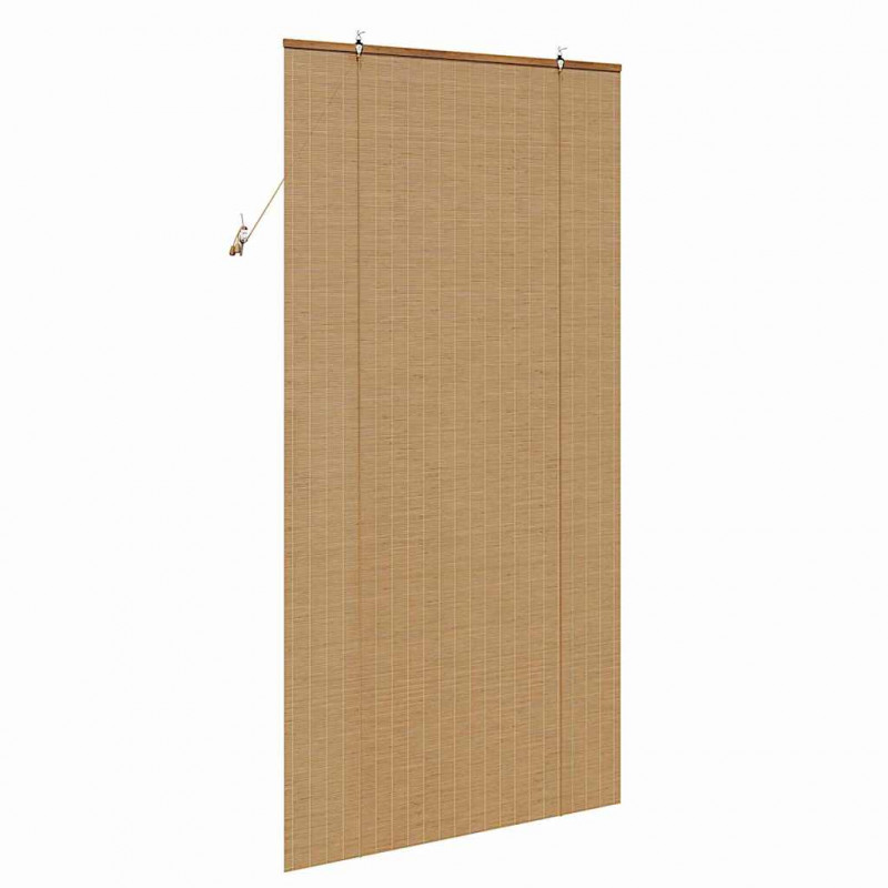 Roleta z zasłonami Brązowy 110 x 220 cm Bambus