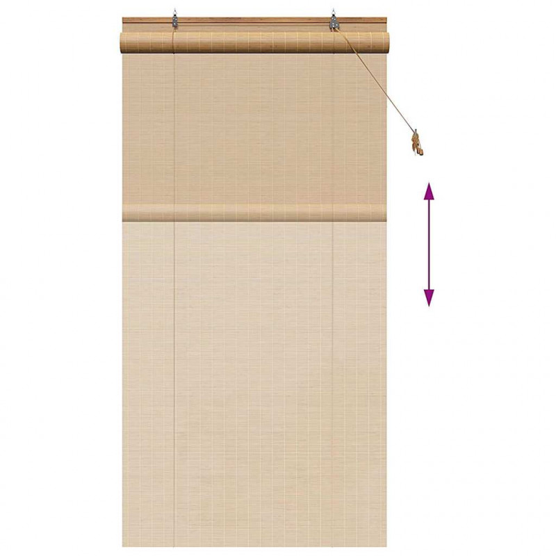 Roleta z zasłonami Brązowy 110 x 220 cm Bambus