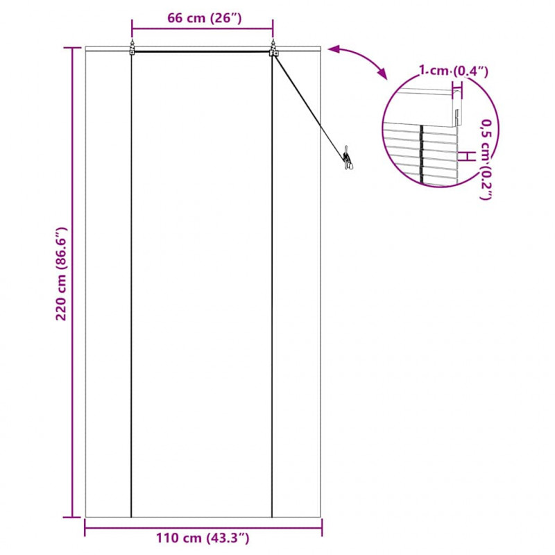 Roleta z zasłonami Brązowy 110 x 220 cm Bambus