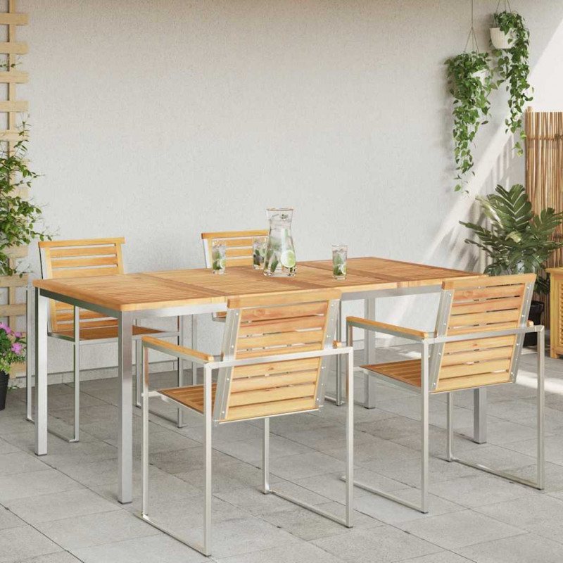 StółJadalny Brązowy 180 x 90 x 75 cm Lite drewno teakowe