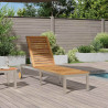 Leżak Olej Naturalny 205 x 53 x 100 cm Lite Drewno Akacji