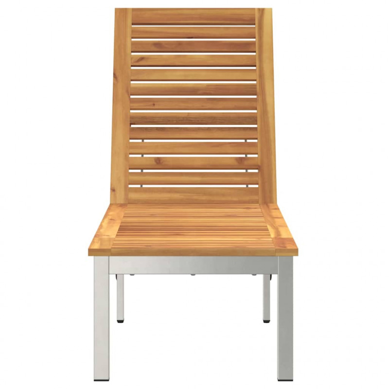 Leżak Olej Naturalny 205 x 53 x 100 cm Lite Drewno Akacji