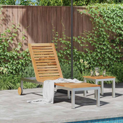 Leżak Olej Naturalny 205 x 53 x 100 cm Lite drewno teakowe