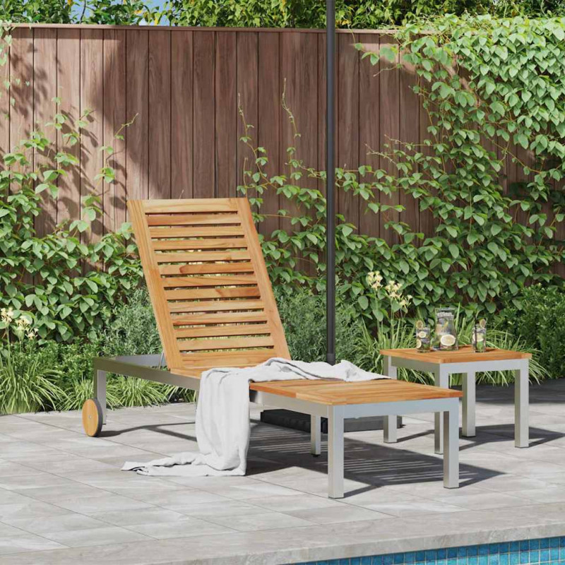 Leżak Olej Naturalny 205 x 53 x 100 cm Lite drewno teakowe