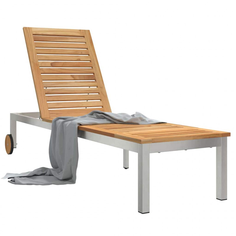 Leżak Olej Naturalny 205 x 53 x 100 cm Lite drewno teakowe
