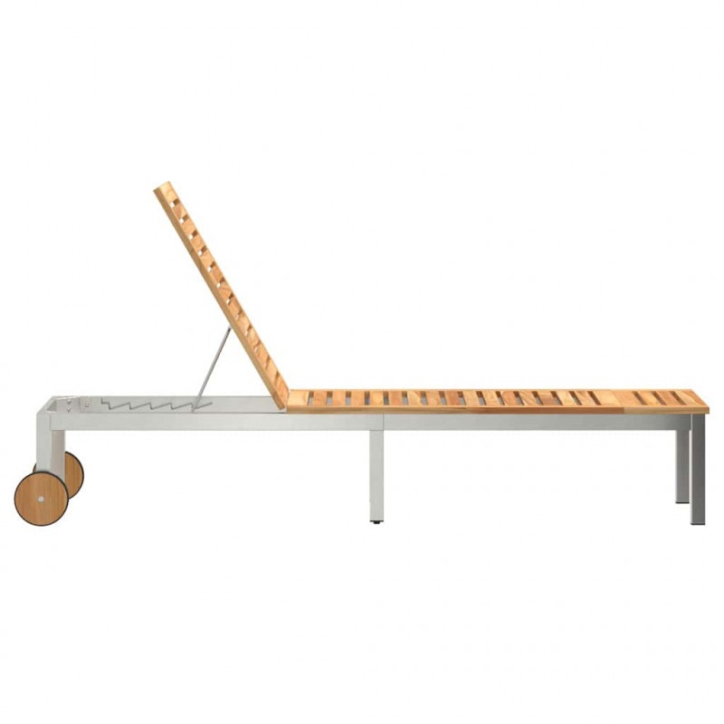 Leżak Olej Naturalny 205 x 53 x 100 cm Lite drewno teakowe