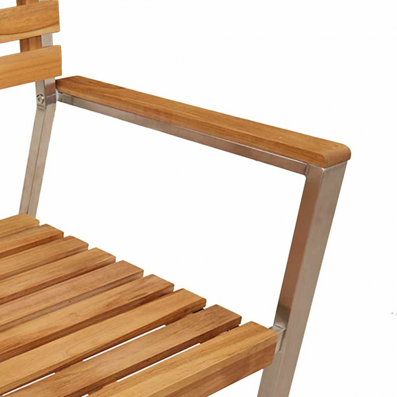 Krzesło Ogrodowe 2 pcs Olej Naturalny Lite drewno teakowe