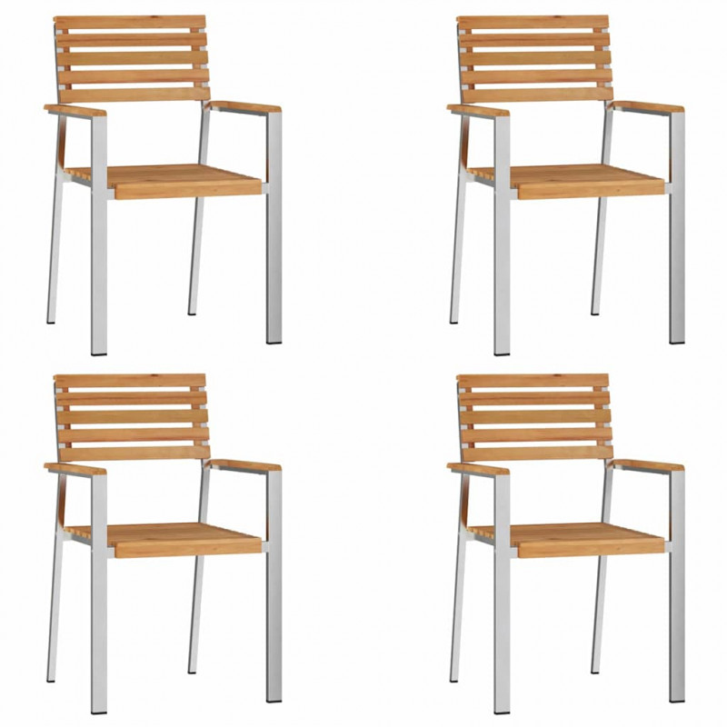 Krzesło Ogrodowe 4 pcs Olej Naturalny Lite drewno teakowe