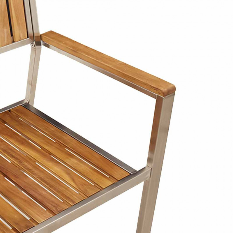 Krzesło Ogrodowe 2 pcs Brązowy Lite Drewno Akacji
